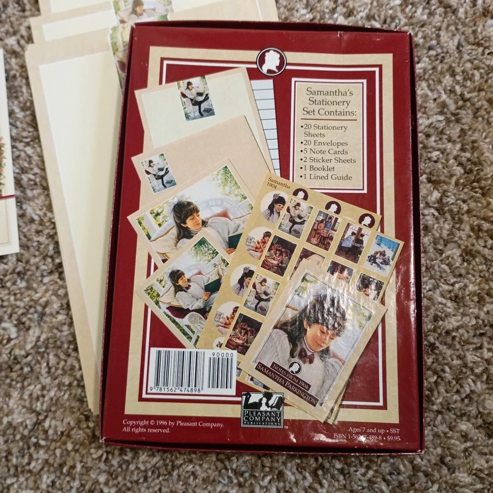 SAMANTHA Books 1-6 American Girl All Pleasant Company Lot Plus Stationary Set